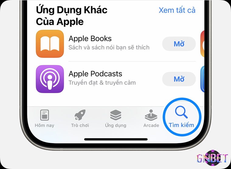 Mở ứng dụng trên app store